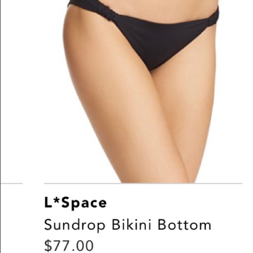 L space swim black bikini bottom